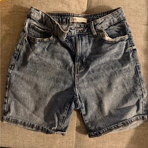ZARA Light Wash High-Rise Denim Shorts